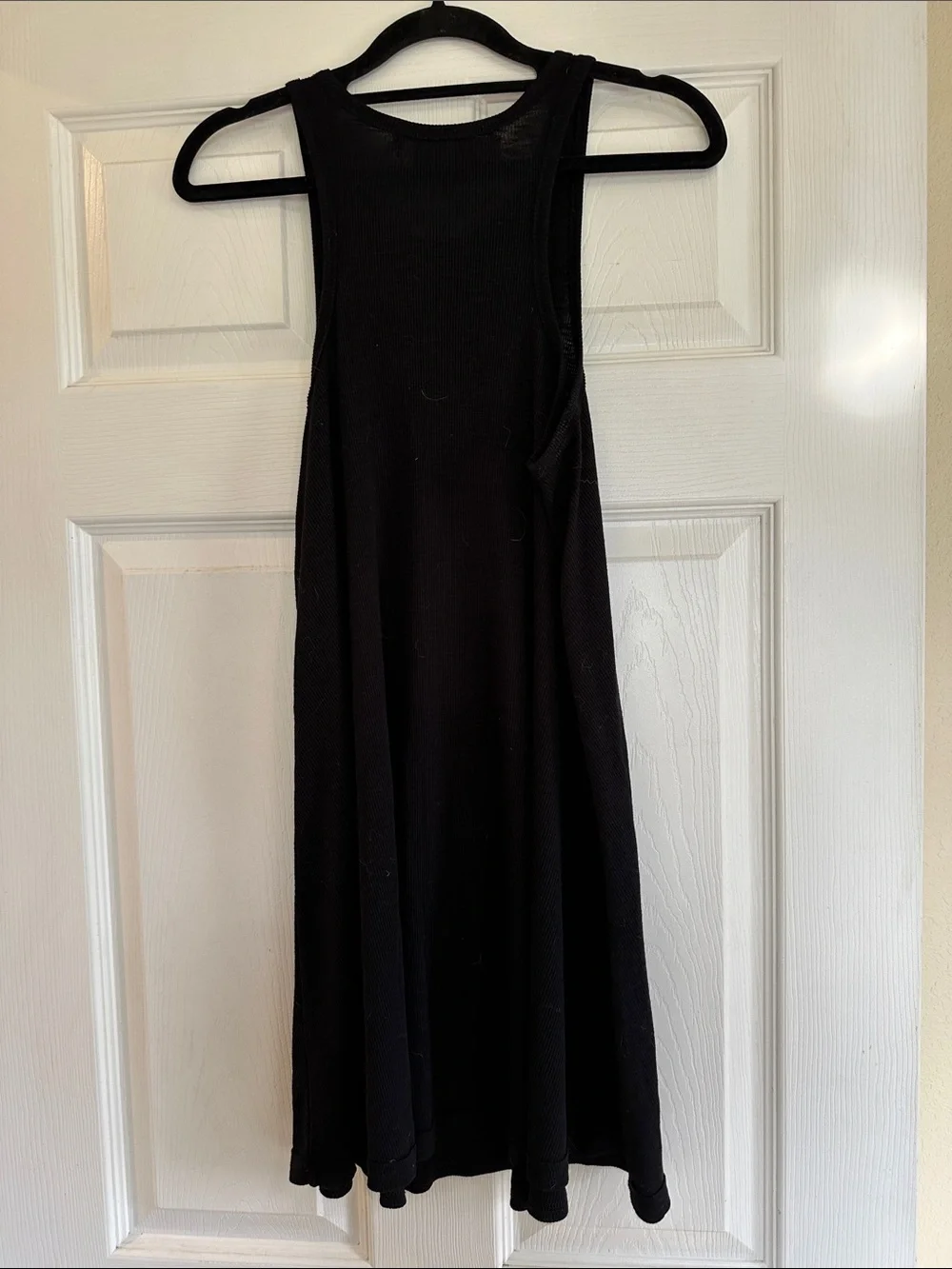 Free People Black Ribbed Mini Tank Dress